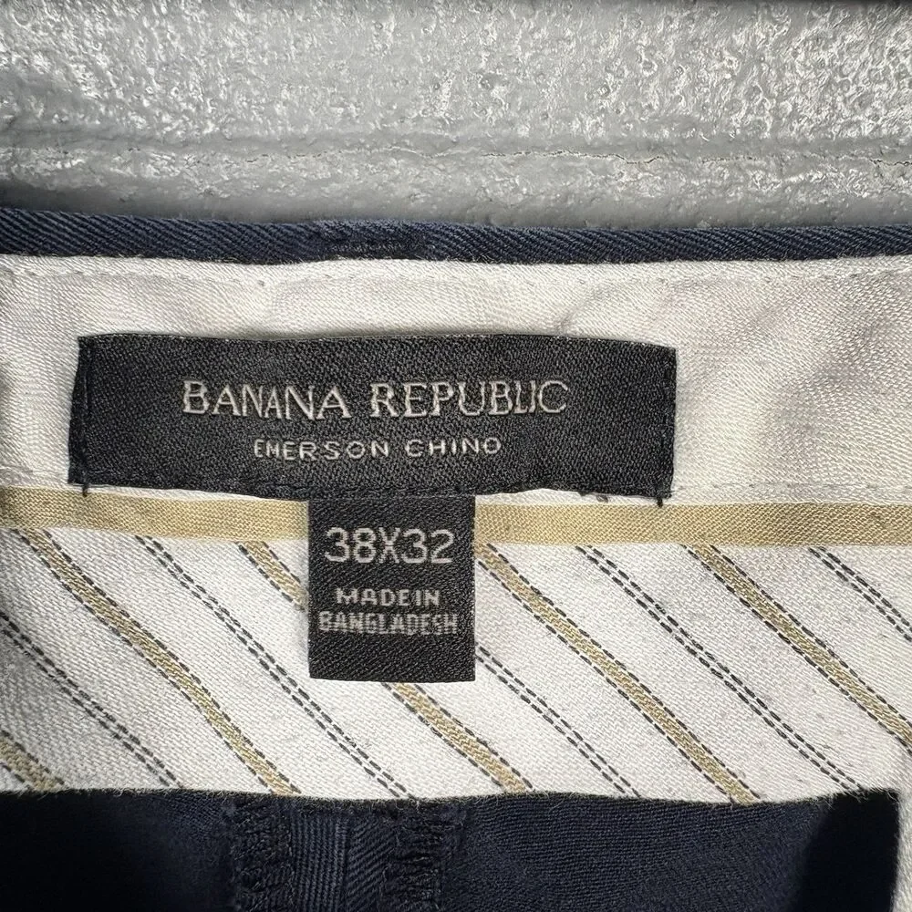Banana Republic Emerson Chino Mens 38x32 Navy Blue Straight Leg Pants